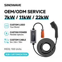 Chargeur EV portable homologué UL 7 kW en alliage d'aluminium SAE J1772 32A pour usage domestique, design compact