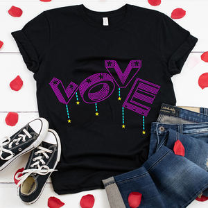 งานปักลายคำว่าวาเลนไทน์ ดีไซน์พิเศษ คุณภาพสูง เป็นมิตรกับสิ่งแวดล้อม ประดับด้วยคริสตัล สำหรับตกแต่งเสื้อผ้า พร้อมสีที่กำหนดเองได้ - Product Image 5