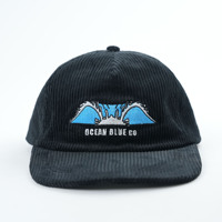 Casquette Snapback en velours côtelé non structuré 5 panneaux de haute qualité chapeau sportif à la mode avec logo brodé personnalisé pour la vente en gros