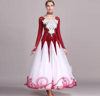 Robes de compétition de danse de salon moderne pour femmes, robe de danse standard avec jupe bouffante, robe de danse de salon standard pour adultes
