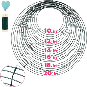 8 10 12 14 16 18 20 Inches Green Metal Wire <strong>Wreath</strong> Rings Christmas <strong>Wreath</strong> <strong>Frames</strong> - Product Image 1