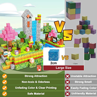Jouets Blocs Cubes Magnétiques de Construction – Jouet Éducatif Sensoriel STEM en Plastique pour Cadeaux d'Anniversaire d'Enfants