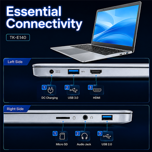 Computer Portatile OEM da 14 Pollici con Processore Intel N3350, Disco Rigido 128GB SSD+HDD, Pannello TN, 6GB di Memoria Video per Notebook Educativo - Product Image 3