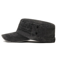 Gorra de 6 Paneles de Algodón Puro, Lavada, Desgastada, con Protección Solar, Ajustable, Bordada a Máquina, de Copa Plana; Gorra Nueva