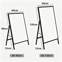 Boîte à lumière LED portable intérieure/extérieure en forme de A, panneau publicitaire sur pied à ouverture rapide pour affichage de posters, idéal pour les magasins de détail