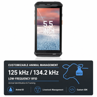 Terminal PDA Android Robusto OEM con Lector RFID LF de 125Khz y 134.2Khz, Compatible con SDK, para Control de Acceso y Etiquetas de Oreja de Ganado