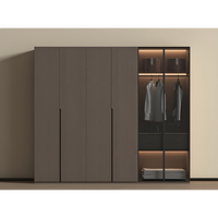 Armoire de chambre à coucher sur mesure à 4 portes, meubles de rangement mural, armoire en bois moderne de luxe