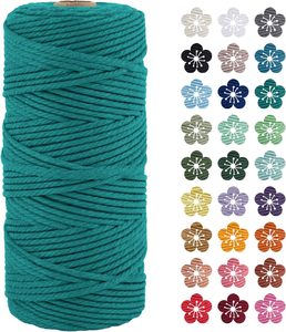 חוט אחד 3 מ "מ חוט כותנה 100% חבל כותנה בצבע צבע חוט - Product Image 1