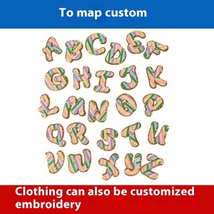 Nouveaux patchs lettres thermocollants DIY pour sacs de maquillage, lettres grecques universitaires, accessoires, lettres anglaises colorées arc-en-ciel de A à Z - Product Image 2