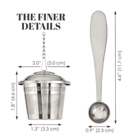 Infuseur à thé WELAND avec cuillère à thé et plateau d'égouttement maille ultra fine pour thé à feuilles mobiles plus raide pour une expérience de brassage supérieure