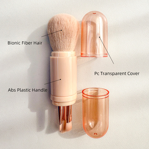 4 in 1 <b>Mini</b> Retractable Makeup Brush Set Soft Synthetic Hair Foundation Blending Face Cosmetic Travel Brush <b>Kit</b> - Product Image 3