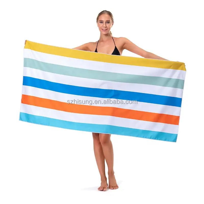 China Wholesale Summer Large Sublimation Quick Dry With Logo Custom Print Microfiber Beach Towels