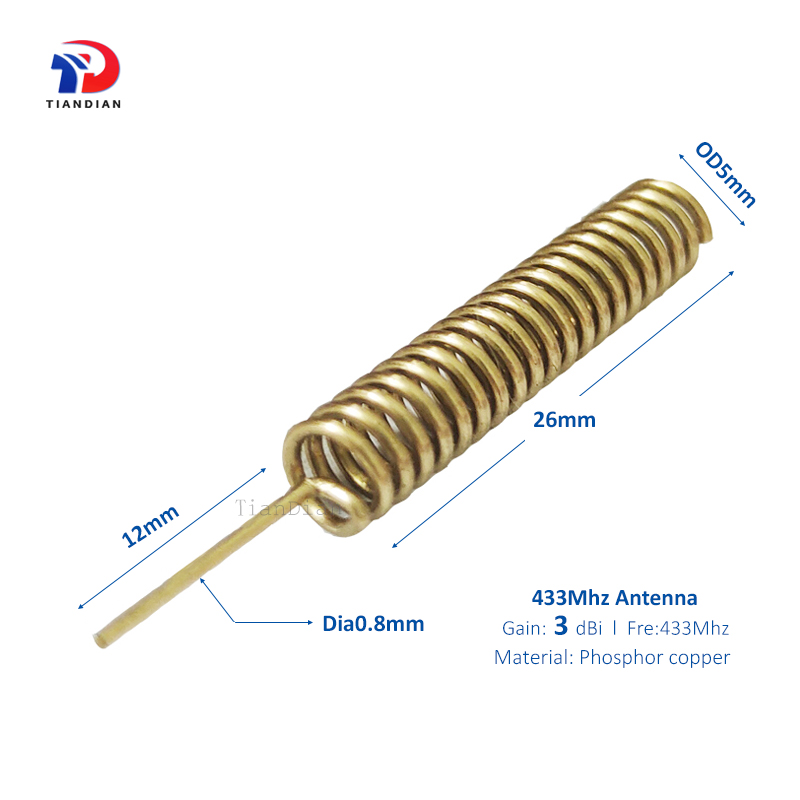 433Mhz Omni Directional Copper Coil Antenna with Helical Design