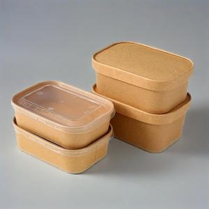 Bol rectangulaire en papier blanc kraft Offre Spéciale Récipient alimentaire jetable de qualité alimentaire pour salade et sandwichs - Product Image 1