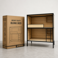 Lit superposé en bois massif au design moderne pour écoles, usage commercial, dortoirs, appartements, style hôtel e-sport, capsule spatiale
