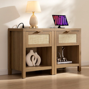 Estantería y Librería, Armarios de Almacenamiento con Diseño de Ratán y Tapa Abatible, Librería de <span class=keywords><strong>8</strong></span> Cubos, Estantes de Almacenamiento, Organizador para Sala de Estar - Product Image 4