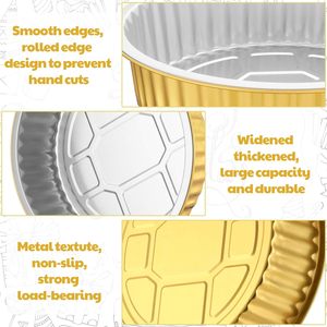 870ml Aluminum Round <b>Foil</b> <b>Container</b> 180*150*45mm Disposable Takeaway Food <b>Container</b> Aluminum <b>Containers</b> with clear Lids - Product Image 4