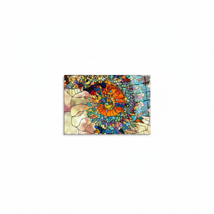 Impresión en Lienzo de Fractales Abstractos: Arte Vibrante de Vidrio Teñido para Pared, ARTE EN VIDRIO TEMPLADO - Product Image 2