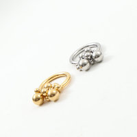 COOL Großhandel 18 Karat Gold Edelstahl Wasserdicht bewegliche Gold perle Mode Schmuck Ringe für Frauen