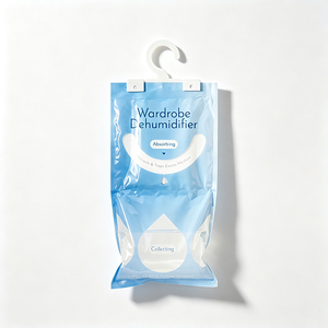 Sachets absorbants <span class=keywords><strong>d</strong></span>'<span class=keywords><strong>humidité</strong></span> jetables à suspendre avec granulés de chlorure de calcium, taux <span class=keywords><strong>d</strong></span>'absorption élevé de 200 % pour placard et salle de bain - Product Image 1