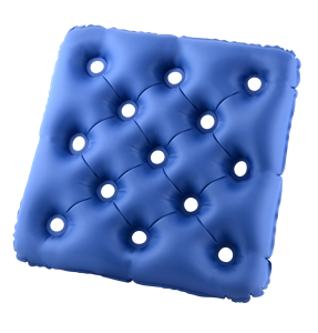 Coussin de siège gonflable bleu avec trous d'aération pour une meilleure respirabilité et un soulagement de la pression, utilisation domestique - Product Image 3