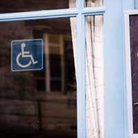 Autocollant de signalisation pour fauteuil roulant en vinyle auto-adhésif, pour vitres ou portes en verre, vente en gros