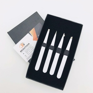 Pinzas para cejas de acero sostenible de calidad profesional, venta al por mayor, accesorio cosmético para cejas inclinadas puntiagudas ecológico - Product Image 5