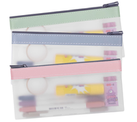 Gelory Porte-stylo multifonctionnel Trousse à crayons transparente Teens Portable Stationery Organizer Pencil Pouch with Zipper