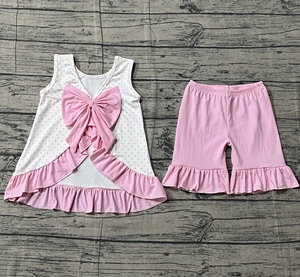 Vestido de Verano para Niña GSD3122, Personalizado, Estampado de Lunares Morados, Verdes y Amarillos, Manga Voladora, Vestido de Mardi Gras al por Mayor - Product Image 4