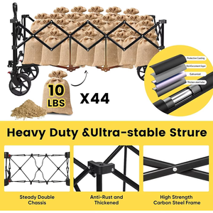 Carro plegable Carro de jardín Carro de playa Carro plegable de comestibles Ruedas todo terreno - Product Image 4