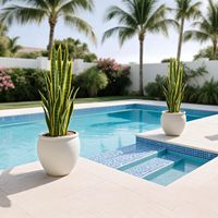 Plante artificielle en pot Faux Sansevieria Snake Plant de 3 pieds de haut avec 24 feuilles résistantes aux UV pour la décoration de la maison et du bureau
