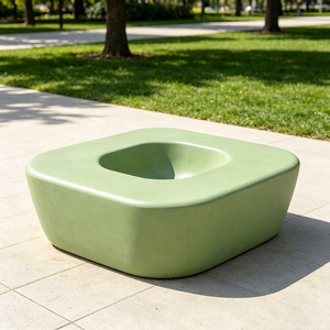 Banc d'arbre en PRV J008 <span class=keywords><strong>de</strong></span> fabrication directe, siège d'arbre intégré personnalisé, léger et résistant aux intempéries, mobilier <span class=keywords><strong>de</strong></span> place publique pour aéroport - Product Image 1