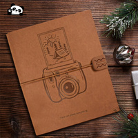 Anpassbares Logo Größe Geschenk Mini-Album Ringbuch Kartenalbum Reise PU-Leder Fotos Kleines Album