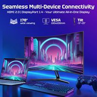 Moniteur de jeu incurvé Amzfast 27 pouces 240 Hz FHD 1920x1080 1500R Panneau VA 1 ms 4000 1 Contraste 16 9 Rapport d'affichage HDR