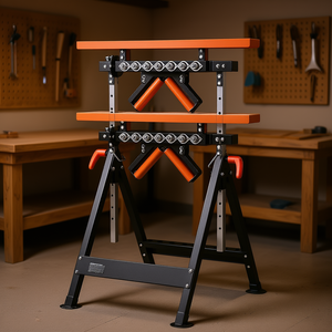 Roller Stand 33-50 In 440 Lb Capacity Adjustable Woodworking <b>Tool</b> <b>Storage</b> Steel Construction - Product Image 2