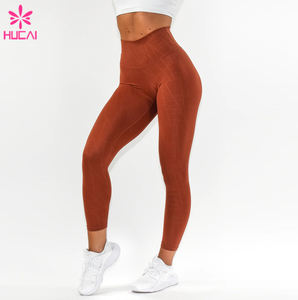 हुकाई कस्टम नई डिजाइन महिलाओं को उच्च कमर वाली कसरत फिटनेस पैंट संपीड़न लेगिंग - Product Image 3