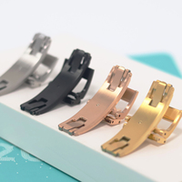 Jettda Factory Wholesale High Quality Custom Logo Stainless Steel Folding Watch Clasp Spring Stainless Steel Screw Folding Clasp