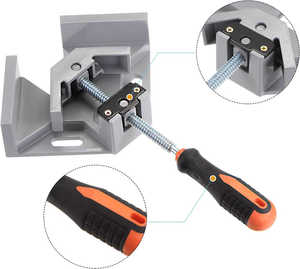 Single-Handle 90-<strong>Degree</strong> Right Angle Clamp, Alloy Quick-Action Corner Clamp for Woodworking, Picture Frame &amp; Aquarium <strong>Assembly</strong> - Product Image 4
