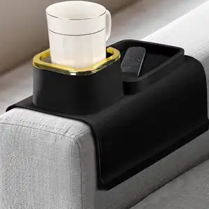 Silicone Couch Sofa Non Slip Cup Bottle Holder Tray For Multifunction Pad And Arm Chair Couch Caddy