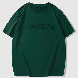 T-shirts pour hommes en coton 100% premium, à motif 3D en relief, surdimensionnés, pour homme, t-shirts graphiques unis, personnalisés, poids lourd - Product Image 2