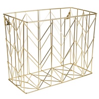 Organisateur de bureau suspendu doré en métal, panier de rangement mural rectangulaire, plateau de rangement pour armoire de bureau