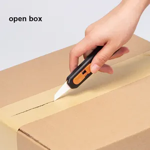 MIDDIA Utility Knife Safety Ceramic Box Cutter With Sawtooth Edge Box Opener Knives Cardboard OEM Portable Paper Cutting