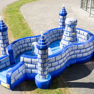 Tobogán personalizado, equipo de Parque de Atracciones inflable con <span class=keywords><strong>torre</strong></span> de escalada, parque de juegos suave inflable con alta calidad - Product Image 1