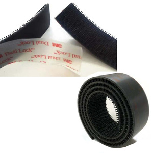 Nero doppio lato elastico gancio e passante autoadesivo per borse indumenti scarpe fatte di poliestere Hot Melt adesivo - Product Image 3