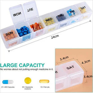 Organizer pil 7 hari kotak obat harian kotak pil mingguan Dispenser obat hari pengatur untuk pasokan promosi harian - Product Image 5