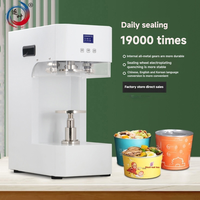 Machine de scellage commerciale automatique portable de bureau pour canettes de boissons, scelleuse de canettes de soda non rotative, base réglable, scelleuse de bouteilles à capuchon en aluminium
