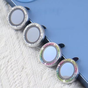 Protector de pantalla de lente de cámara de diamante brillante colorido para <span class=keywords><strong>iPhone</strong></span> 16 15 pro 14 Plus 13 12 <span class=keywords><strong>11</strong></span> Pro Max cubierta de anillo de Metal de cámara trasera - Product Image 2