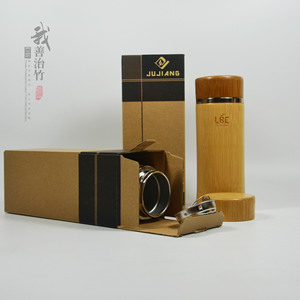 Jujiang Bamboo Shell Insulated Cup 304 Stainless Steel Travel Water <b>Bottle</b> With Tea Strainer 500Ml - Product Image 4