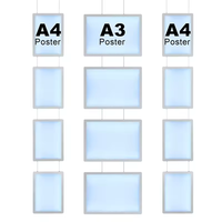 Affiches de cinéma LED personnalisées format A4 pour publicité intérieure, boîte à lumière LED rectangulaire mince en acrylique, étanche, haute luminosité