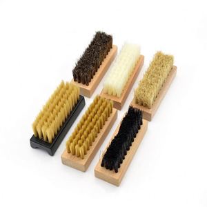 Customization LOGO Horsehair Shoe <b>Brush</b> Wooden Sneaker Cleaner <b>Brush</b> - Product Image 1